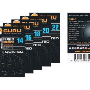 Guru F1 Pellet Hook rozm 18 10szt (Bezzadziorowe z łopatką) Haczyki Guru GF1P18 - obrazek 4