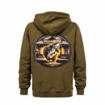 BLUZA Z KAPTUREM LOGO KARPIOWA CHATA S KHAKI TLETUR