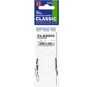 DRAGON Classic Invisible 15kg 40cm 2szt Przypon Spinningowy Fluorocarbon Dragon