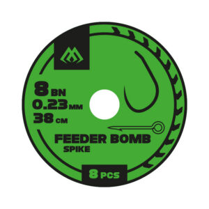 Mikado PRZYPON FEEDER BOMB – Z IGŁĄ – hak bez zadziora nr 6 / żyłka: 0.25mm/38cm – op.8szt. Mikado HFB805BI-06