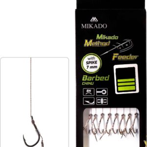 Mikado PRZYPON MF – Z IGŁĄ – hak z zadziorem nr 14 / plecionka: 0.10mm/10cm – op.8szt. Mikado HMFB212I-14
