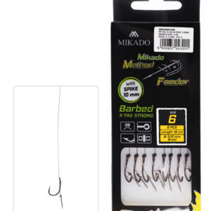 PRZYPON MF – Z IGŁĄ – hak z zadziorem nr 6 DB / plecionka: 0.12mm/10cm – op.8szt.