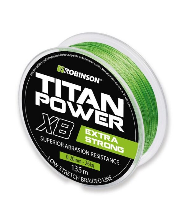 Plecionka Titan Power X8 0,10mm, 135m, zielona