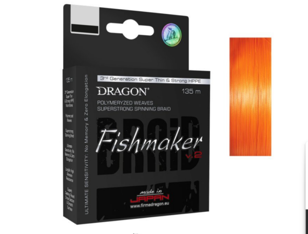 Plecionka spinningowa DRAGON Fishmaker v.2 0,14mm 12,8kg 135m orange