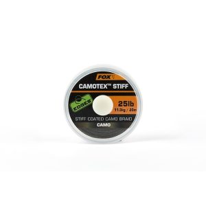 Plecionka w otulinie (sztywna) FOX Camotex Stiff - 35lb 15,9kg 20m Camo